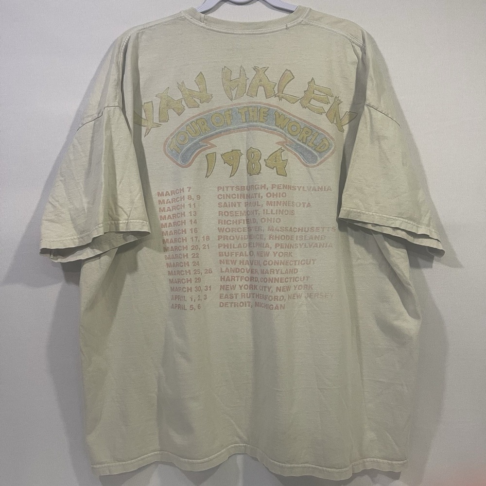 VTG VAN HALEN 1984 "TOUR OF THE WORLD" CONCERT TEE Size L/XL - Picture 4 of 9